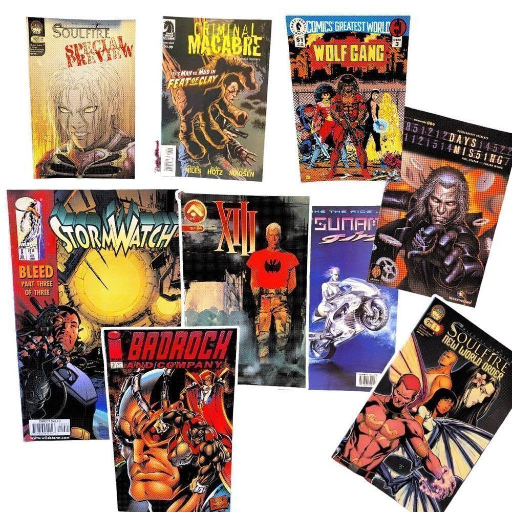 vintage comic Book Collection Lot‎ of 8; Stormwatch, Badrock & Company, Wolfgang